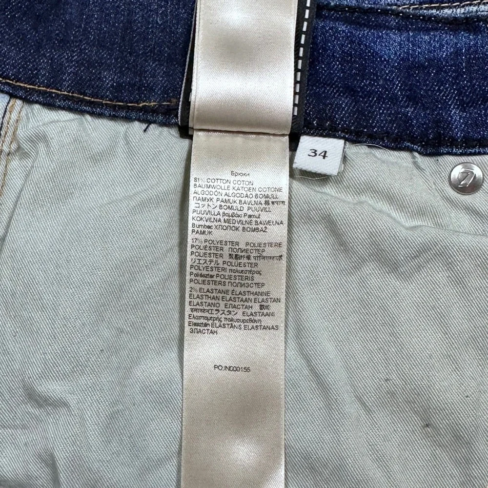 7 For All Mankind Slimmy Jeans Mens 33x28 Blue Straight Leg Japanese‎ Fabric